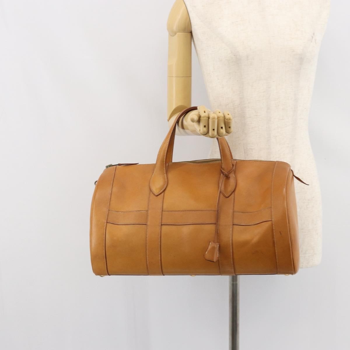 Hermes Vintage Convertible Boston Leather, Brown, Leather, Travel Bag