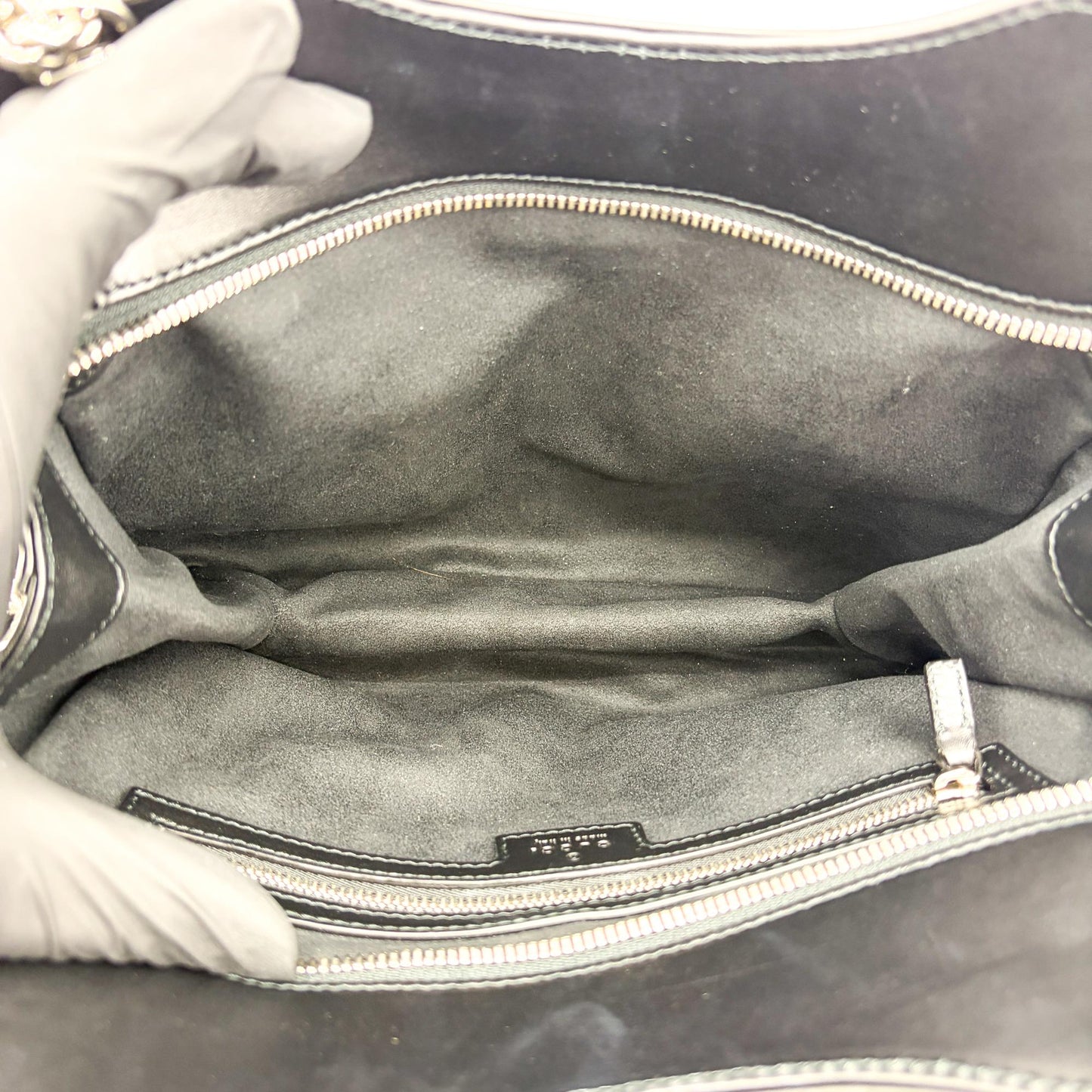Gucci Petite GG Quilted Leather, Black, Leather, Tote Bag