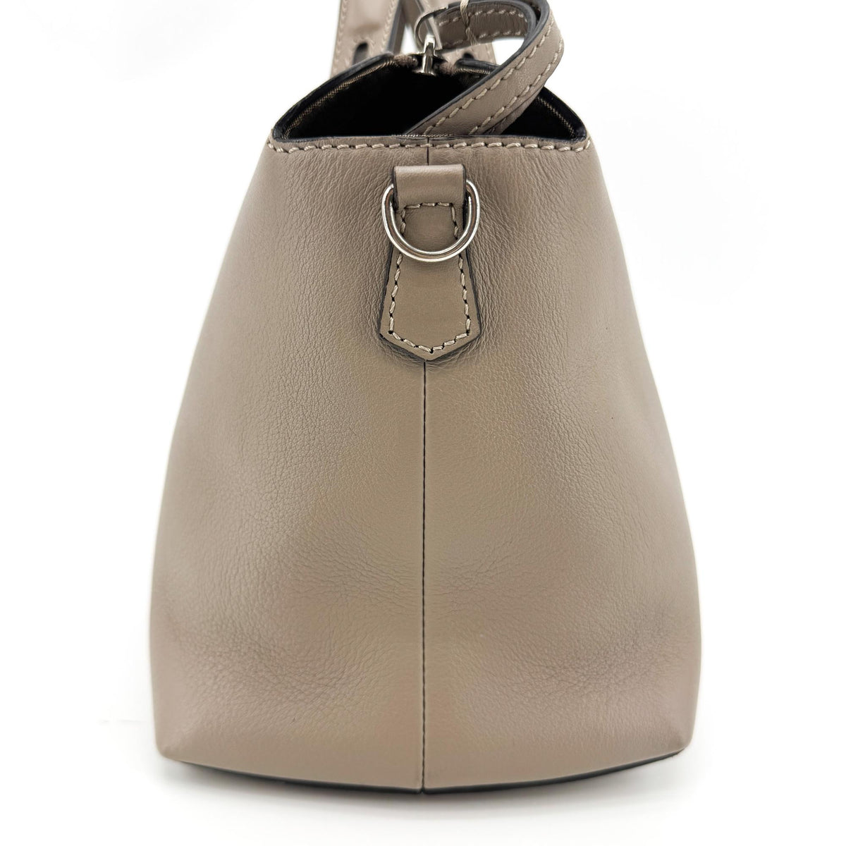 Fendi By The Way Satchel Calfskin, Beige, Leather, Handbag