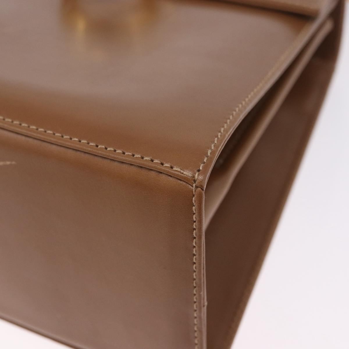 Salvatore Ferragamo Gancini Convertible Top Handle Leather, Brown, Leather, Handbag