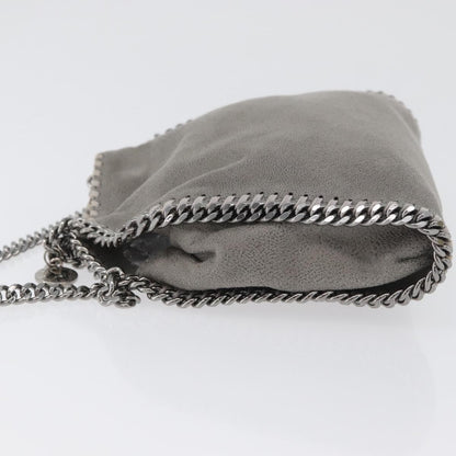 Stella McCartney Falabella Fold Over Faux Leather, Gray, Polyester, Shoulder Bag
