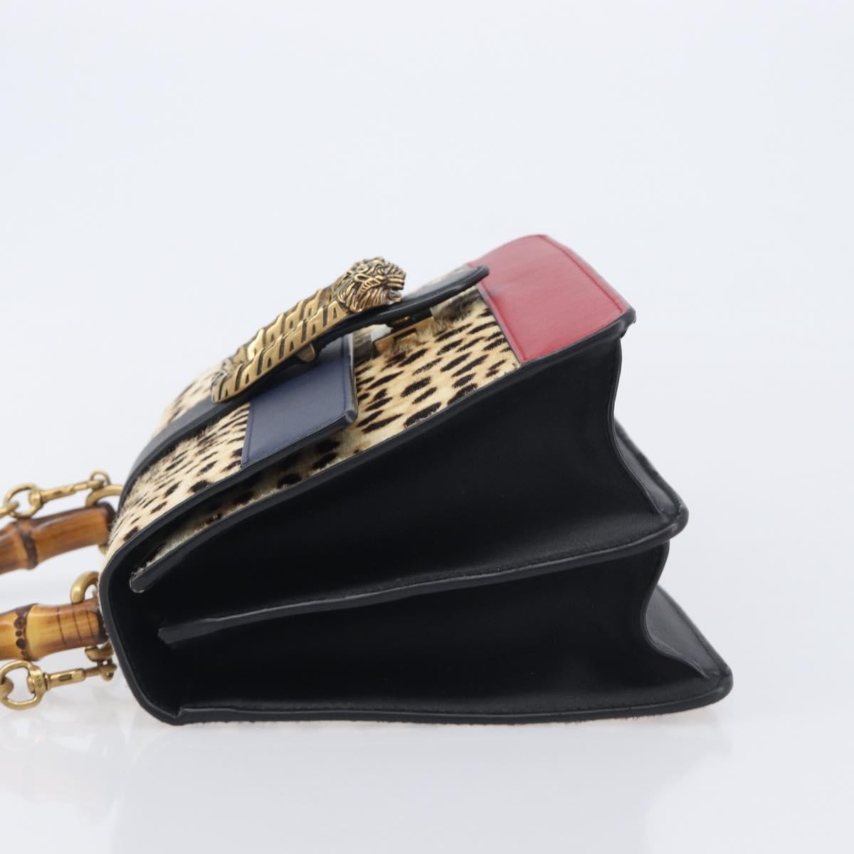 Gucci Dionysus Bamboo Top Handle Printed Pony Hair with Leather, Beige, Leather, Handbag