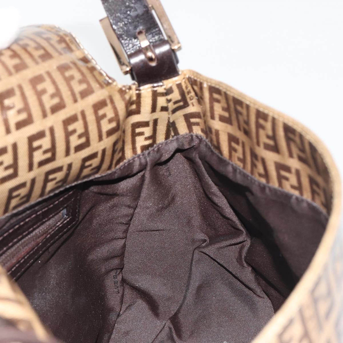 Fendi Mamma Baguette Zucchino canvas, Brown, Canvas, Shoulder Bag
