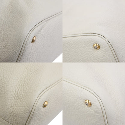 Gucci Twill Satchel Leather, White, Leather, Shoulder Bag