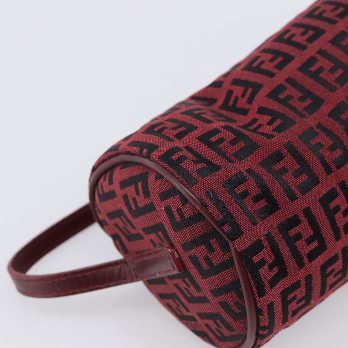 Fendi Vintage FF Zip Zucchino Canvas, Burgundy, Canvas, Shoulder Bag