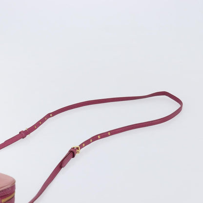 Miu Miu Madras Double Zip Leather, Pink, Leather, Crossbody Bag