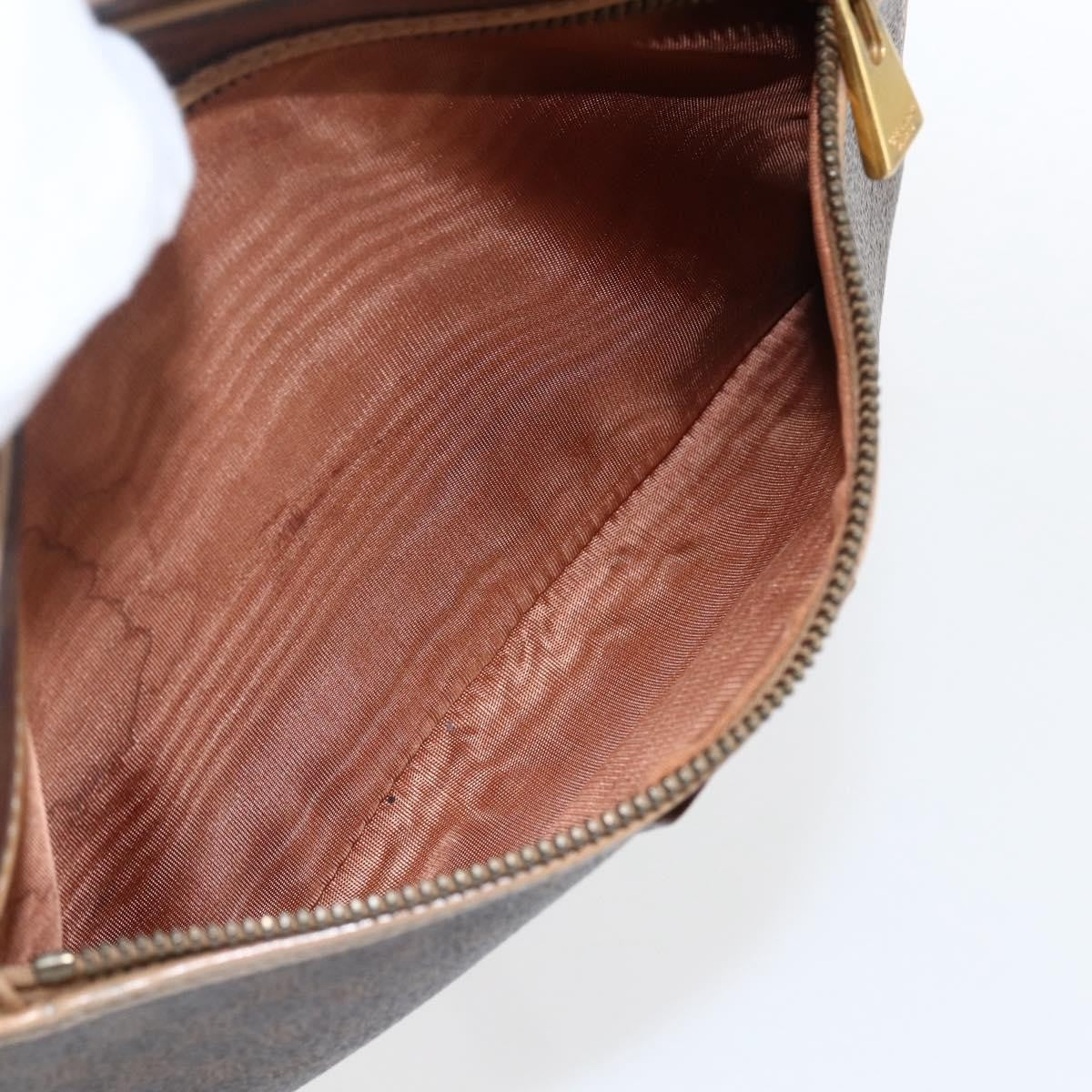Celine Vintage Macadam Canvas and Leather, Brown, Canvas, Shoulder Bag