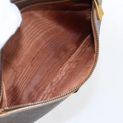 Celine Vintage Macadam Canvas and Leather, Brown, Canvas, Shoulder Bag