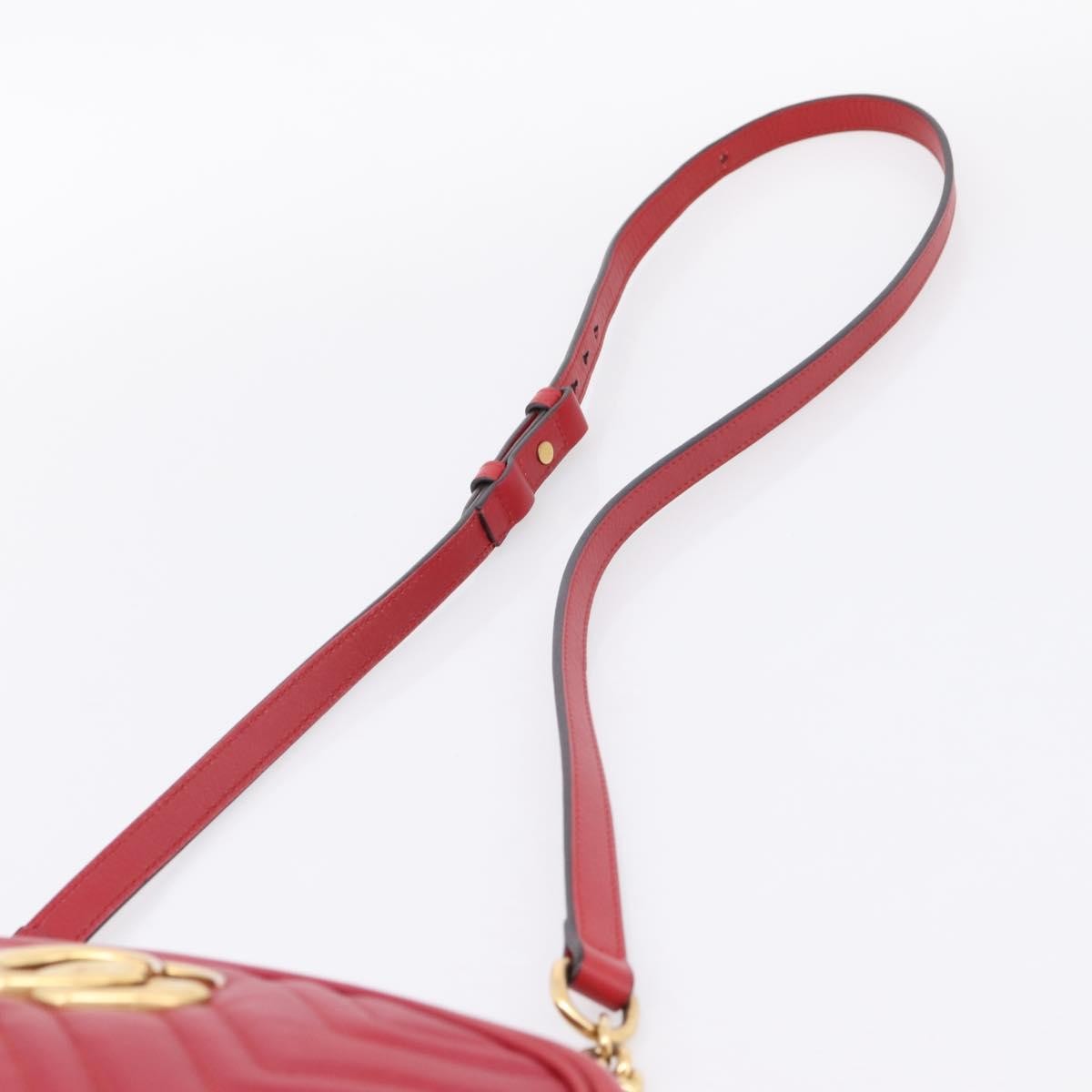 Gucci GG Marmont Matelasse Leather, Red, Leather, Shoulder Bag