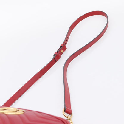 Gucci GG Marmont Matelasse Leather, Red, Leather, Shoulder Bag