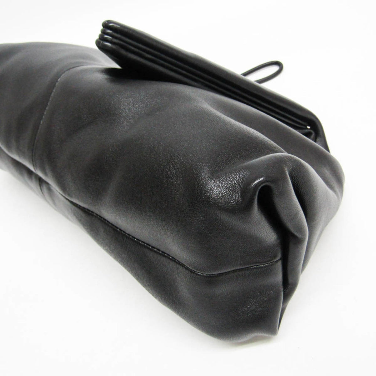Bottega Veneta BV Trine Fold Clutch Leather, Black, Leather, Clutch