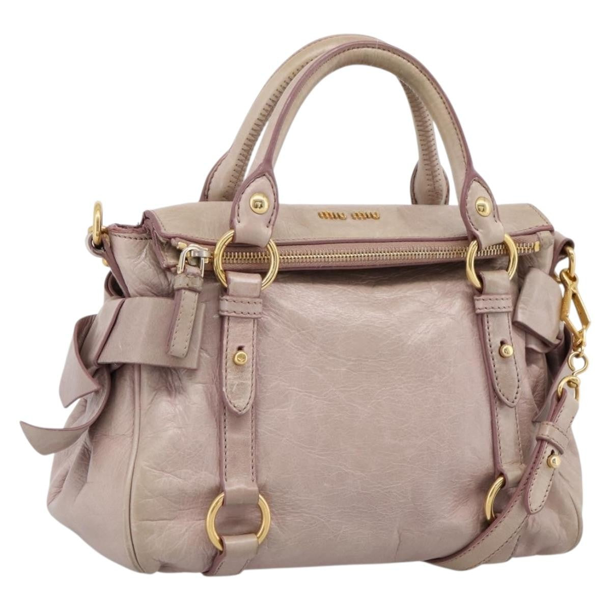 Miu Miu Vitello Lux Leather, Pink, Leather, Handbag