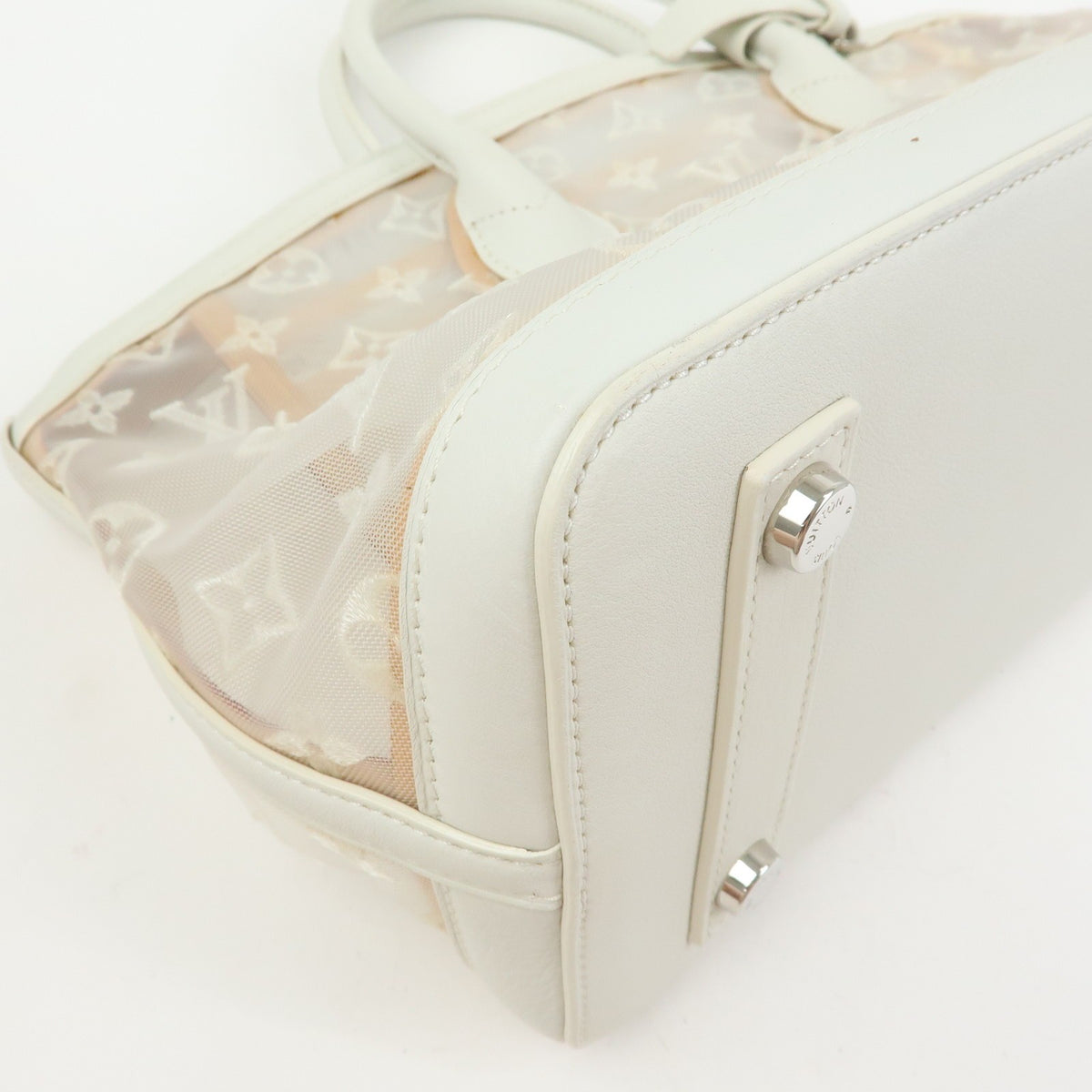 Louis Vuitton Transparence Lockit Mesh and Leather, White, Mesh, Handbag