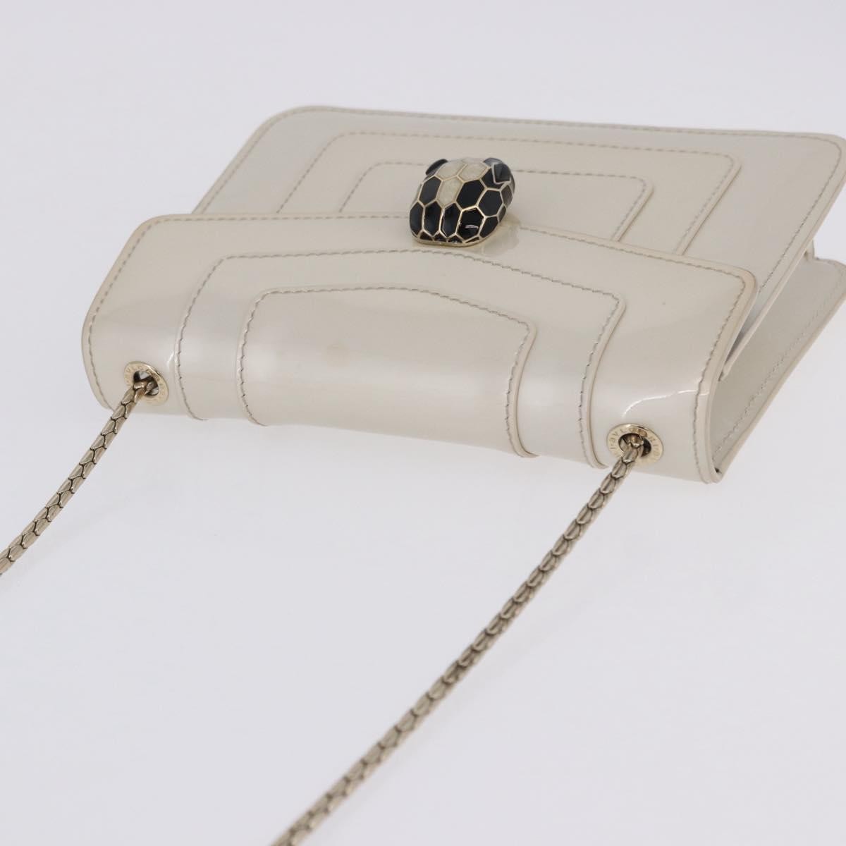 Bvlgari Serpenti Forever Patent, White, Patent Leather, Shoulder Bag