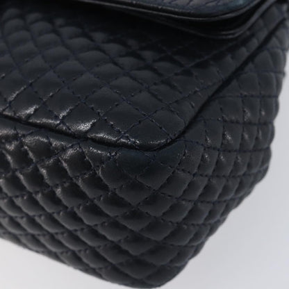 Bally Vintage Quilted Leather, Navy, Leather, Shoulder Bag