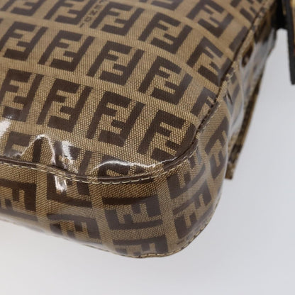 Fendi Mamma Baguette Zucca patent leather, Beige, Canvas, Shoulder Bag