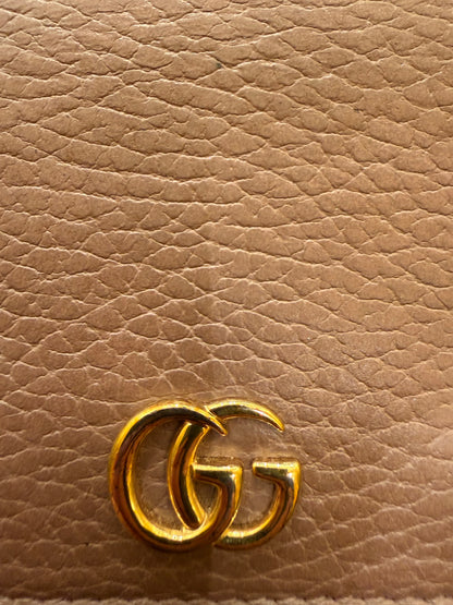 Gucci GG Marmont Card Case GG Coated Canvas with Leather, Beige, Canvas, Card Holder