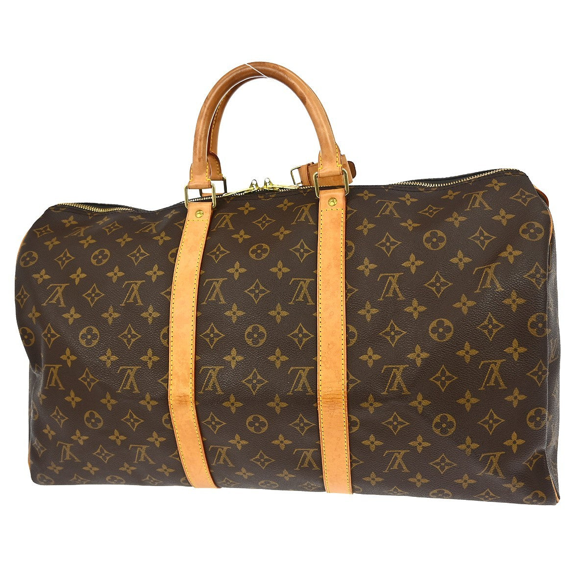 Louis Vuitton Keepall Monogram, Brown, Canvas, Travel Bag