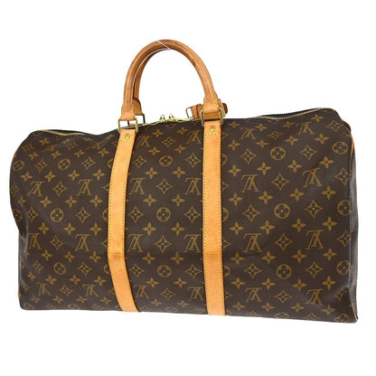 Louis Vuitton Keepall Monogram, Brown, Canvas, Travel Bag