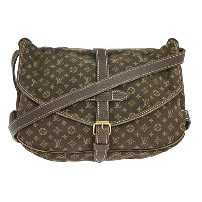Louis Vuitton Saumur Mini Lin, Brown, Canvas, Shoulder Bag