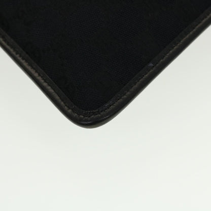 Gucci Vintage Flat Messenger GG Canvas and Leather, Black, Canvas, Handbag