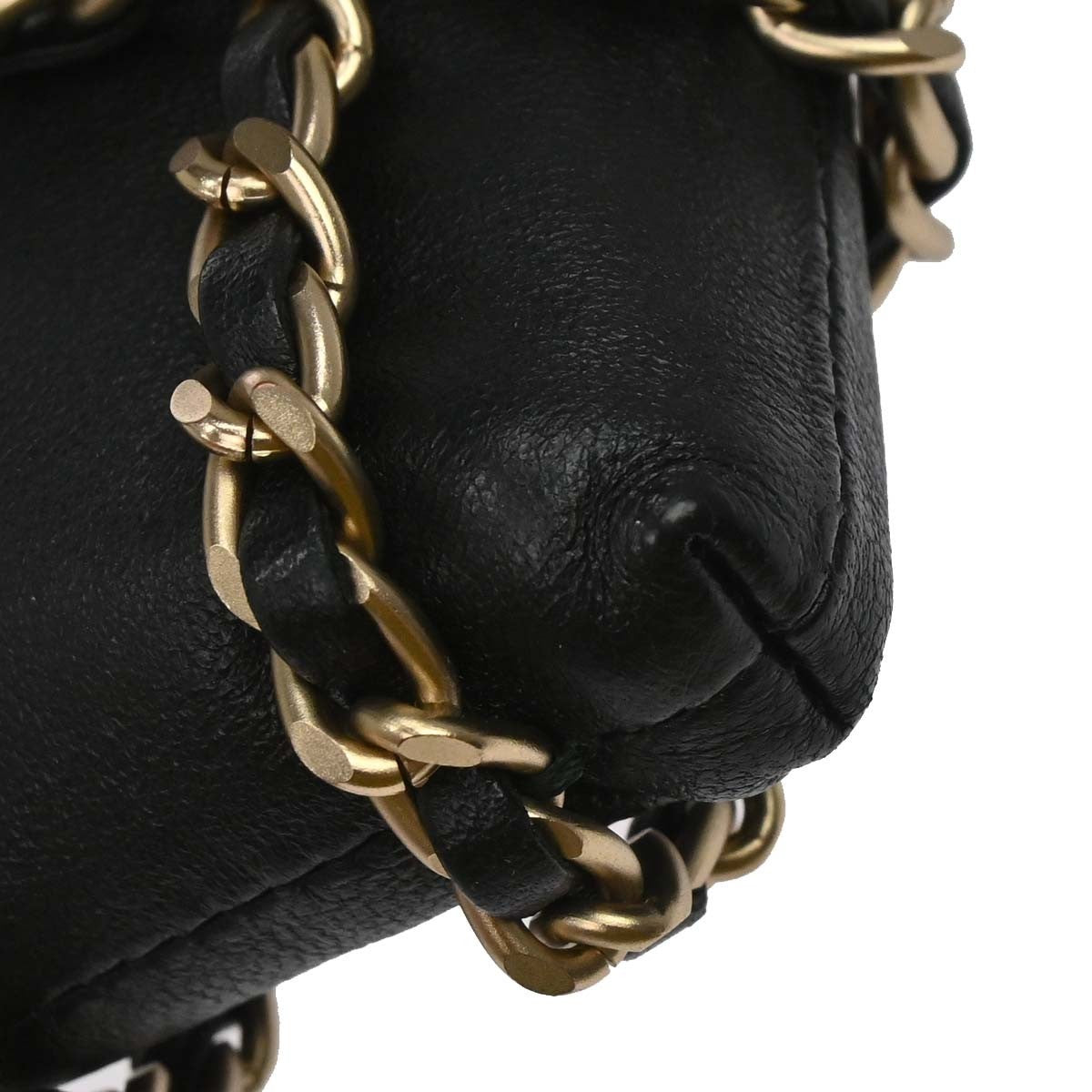 Chanel Tech Me Out Clutch With Chain Lambskin, Black, Leather, Clutch