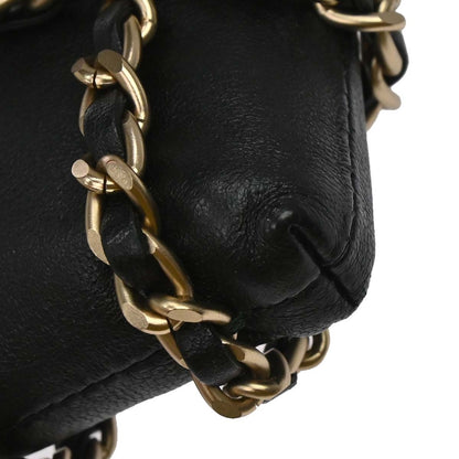 Chanel Tech Me Out Clutch With Chain Lambskin, Black, Leather, Clutch