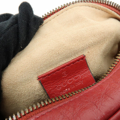 Gucci GG Marmont Round Matelasse Leather, Red, Leather, Shoulder Bag