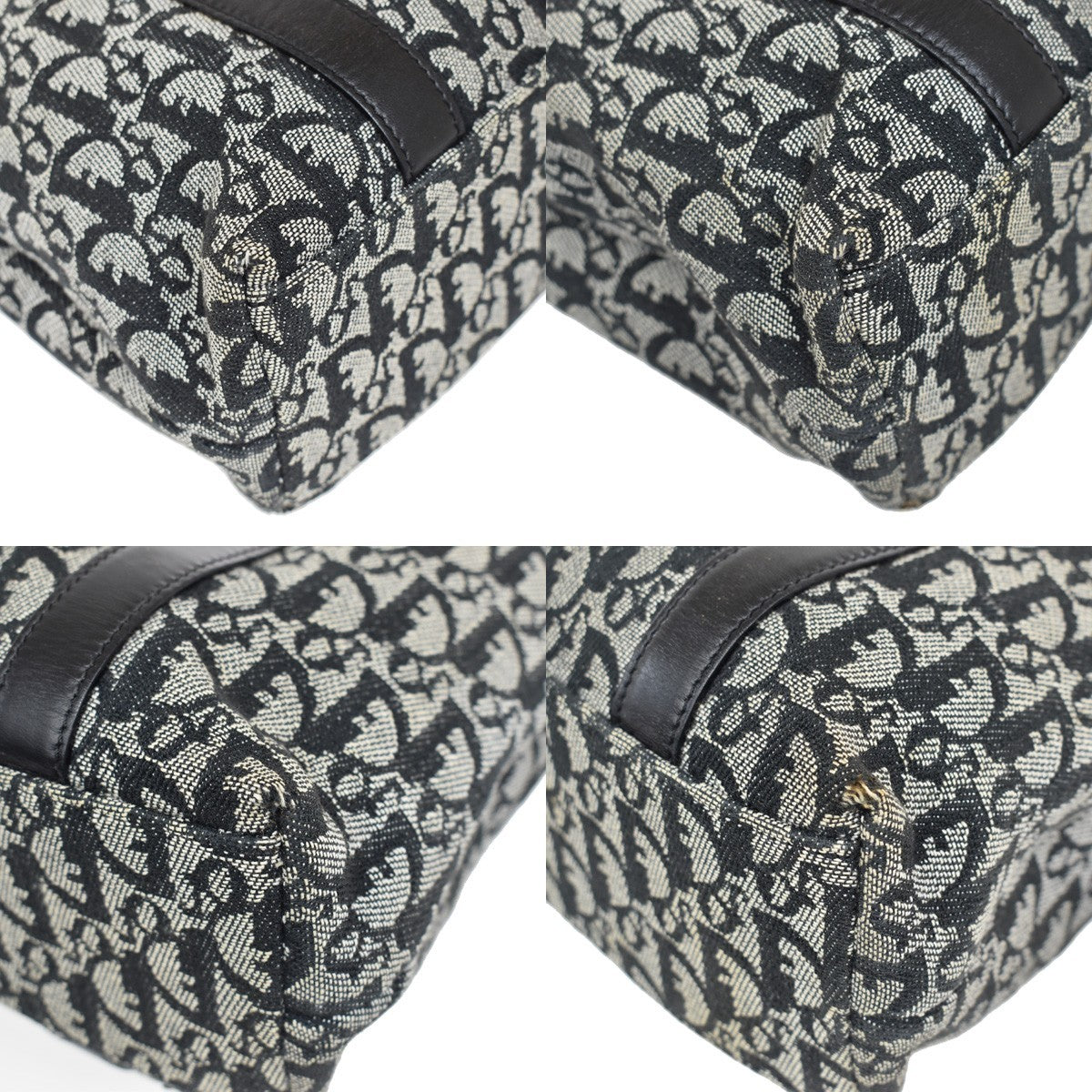 Christian Dior Vintage Open Diorissimo Canvas, Black, Canvas, Tote Bag