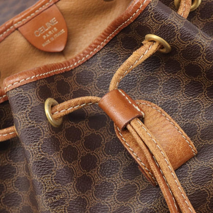 Celine Vintage Macadam Canvas, Brown, Canvas, Backpack