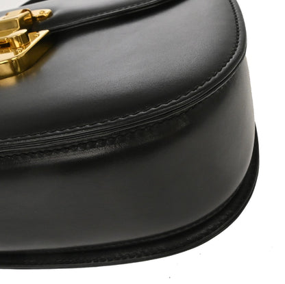 Gucci Lady Lock Satchel Leather, Black, Leather, Handbag