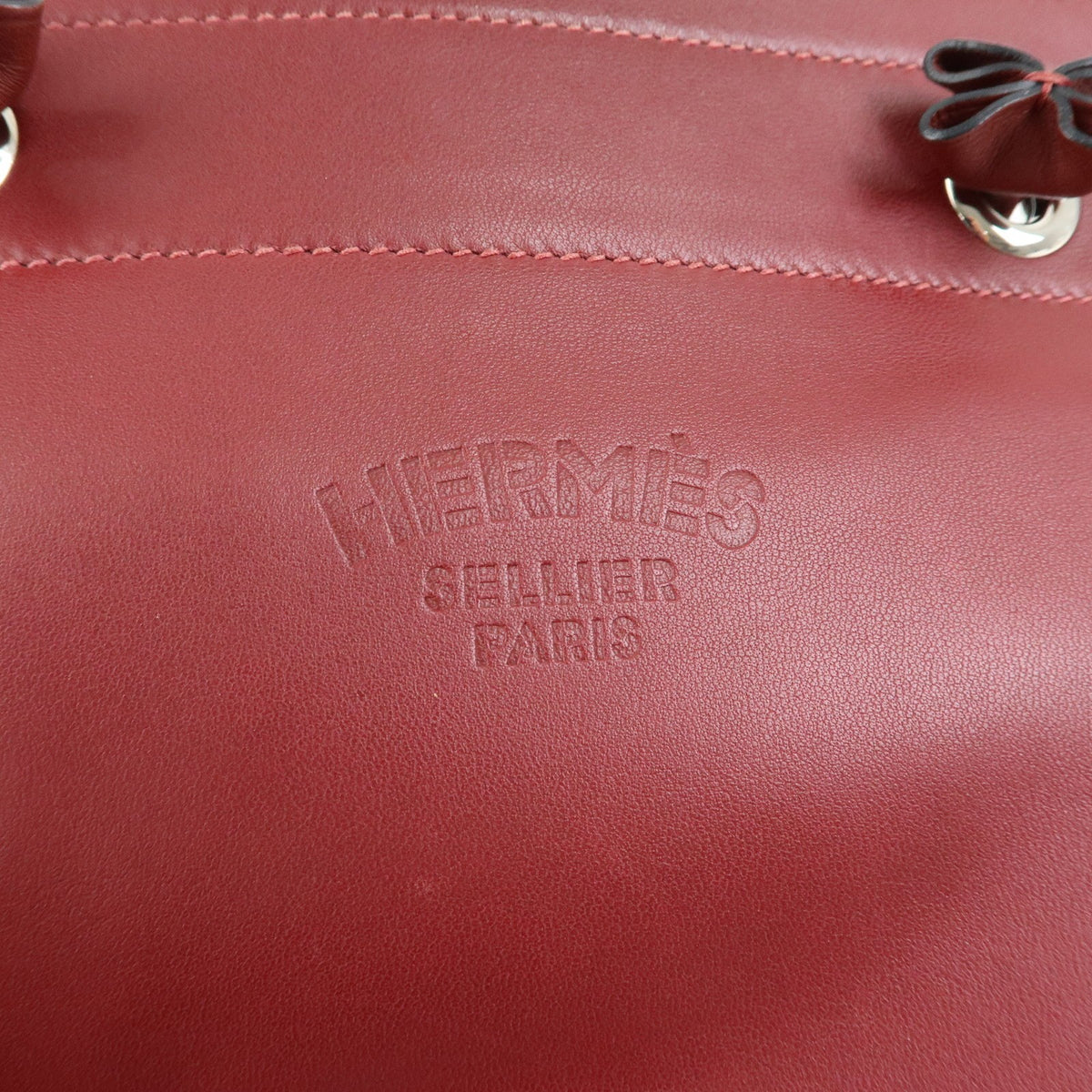 Hermes Aline Milo Lambskin and Swift, Burgundy, Leather, Handbag