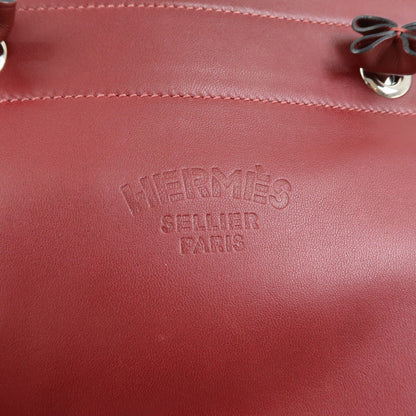Hermes Aline Milo Lambskin and Swift, Burgundy, Leather, Handbag