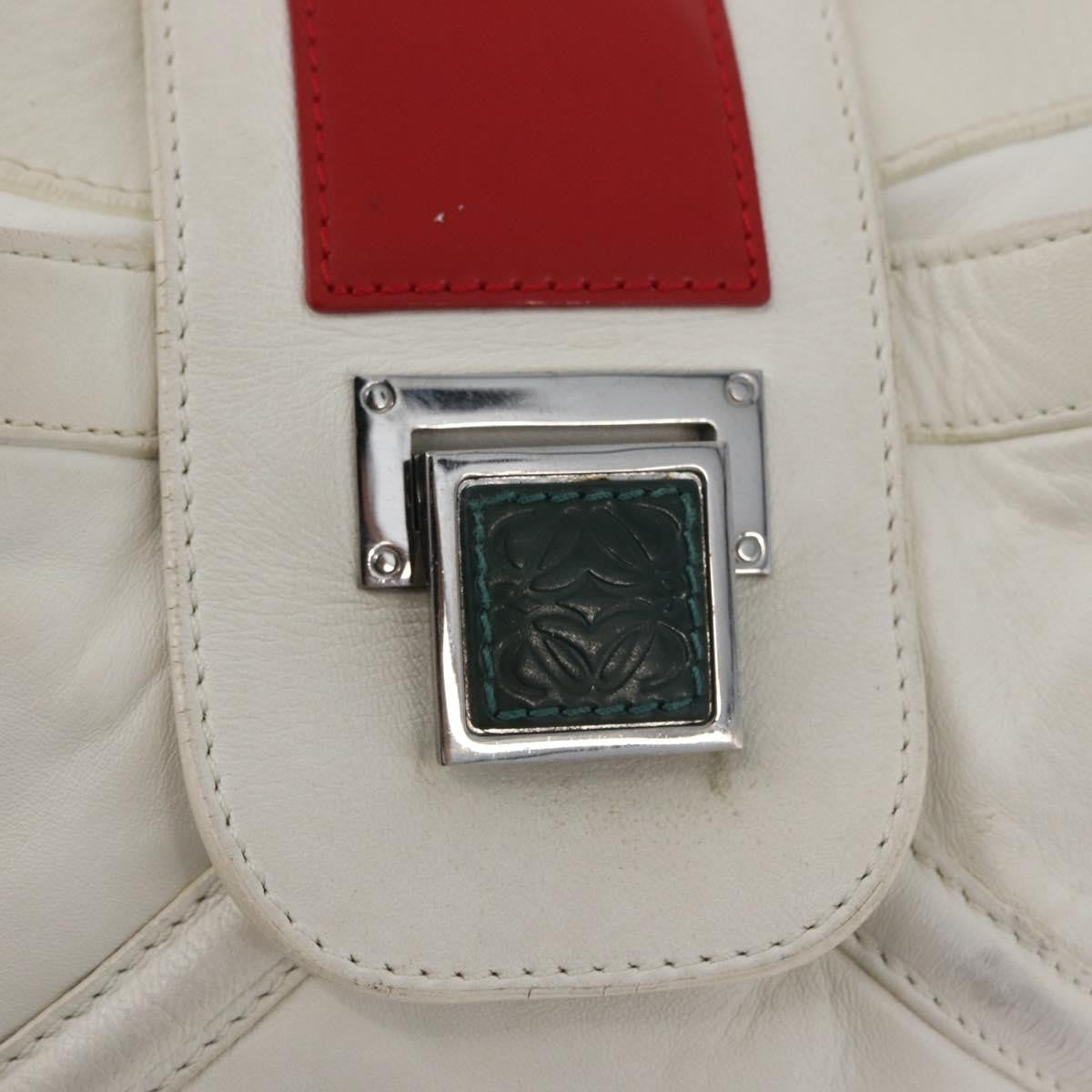 Loewe Anagram Leather, White, Leather, Shoulder Bag