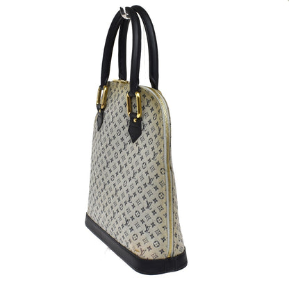 Louis Vuitton Alma Mini Lin, Blue, Canvas, Handbag