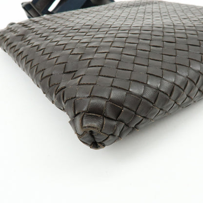 Bottega Veneta Flat Messenger Intrecciato Nappa, Brown, Leather, Handbag