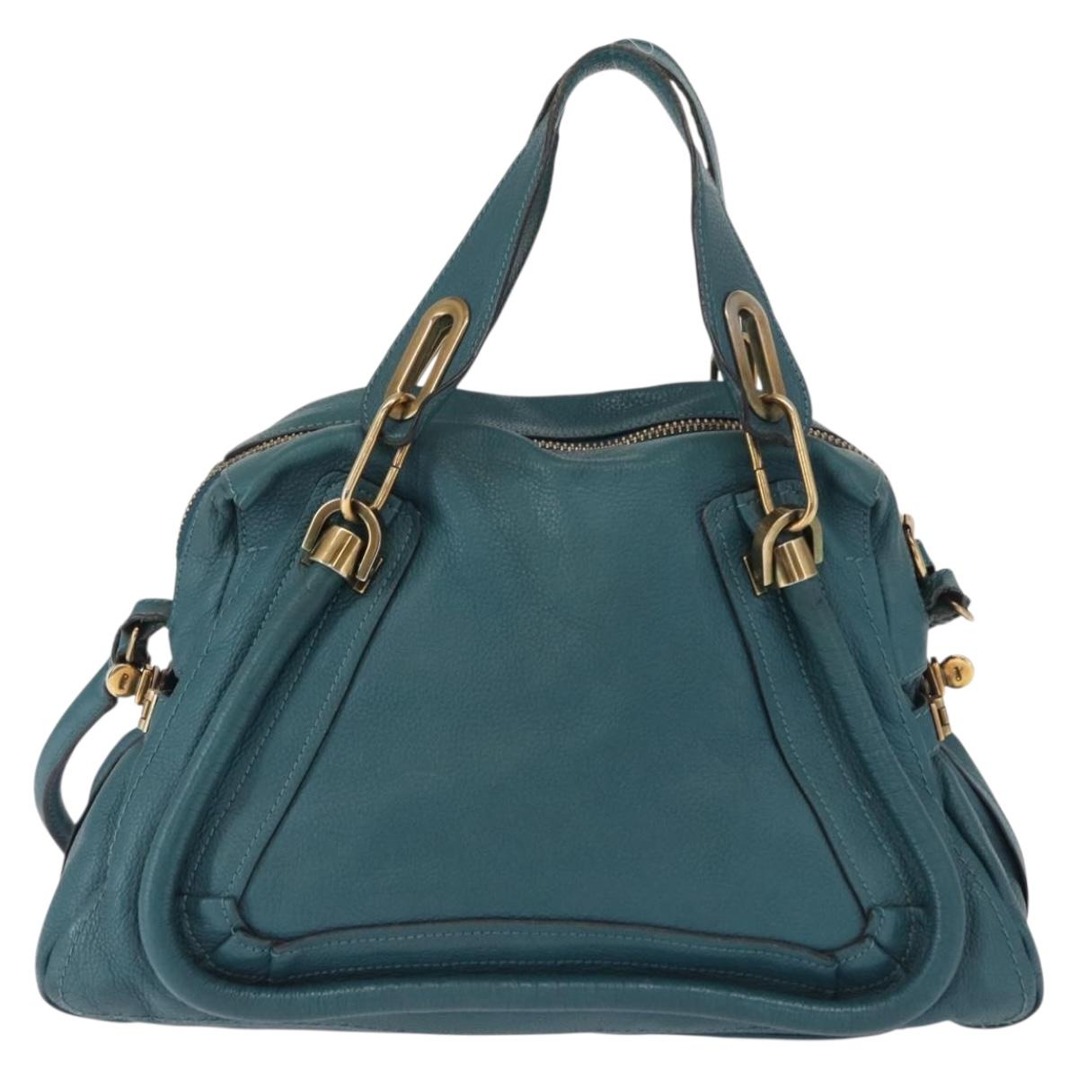 Chloe Paraty Top Handle Bag Leather, GREEN, LEATHER, Shoulder bag