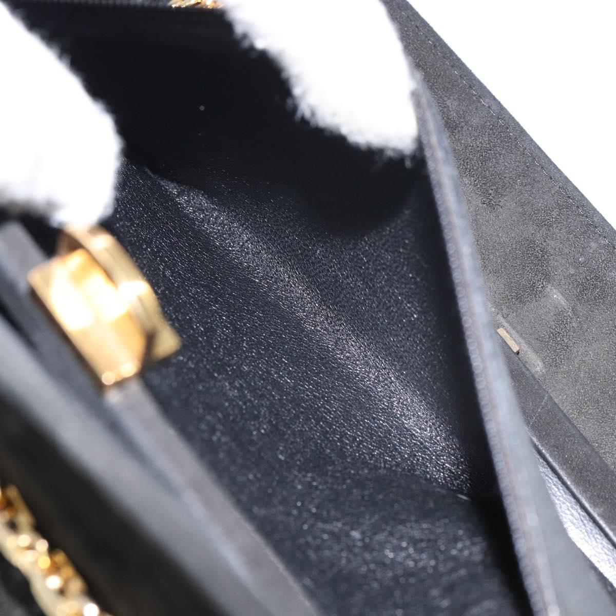 Chanel Matelasse Chain Shoulder Bag Suede, BLACK, SUEDE, Shoulder bag