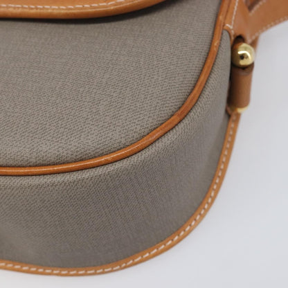Christian Dior Vintage CD Logo Canvas and leather, Gray, Canvas, Shoulder Bag