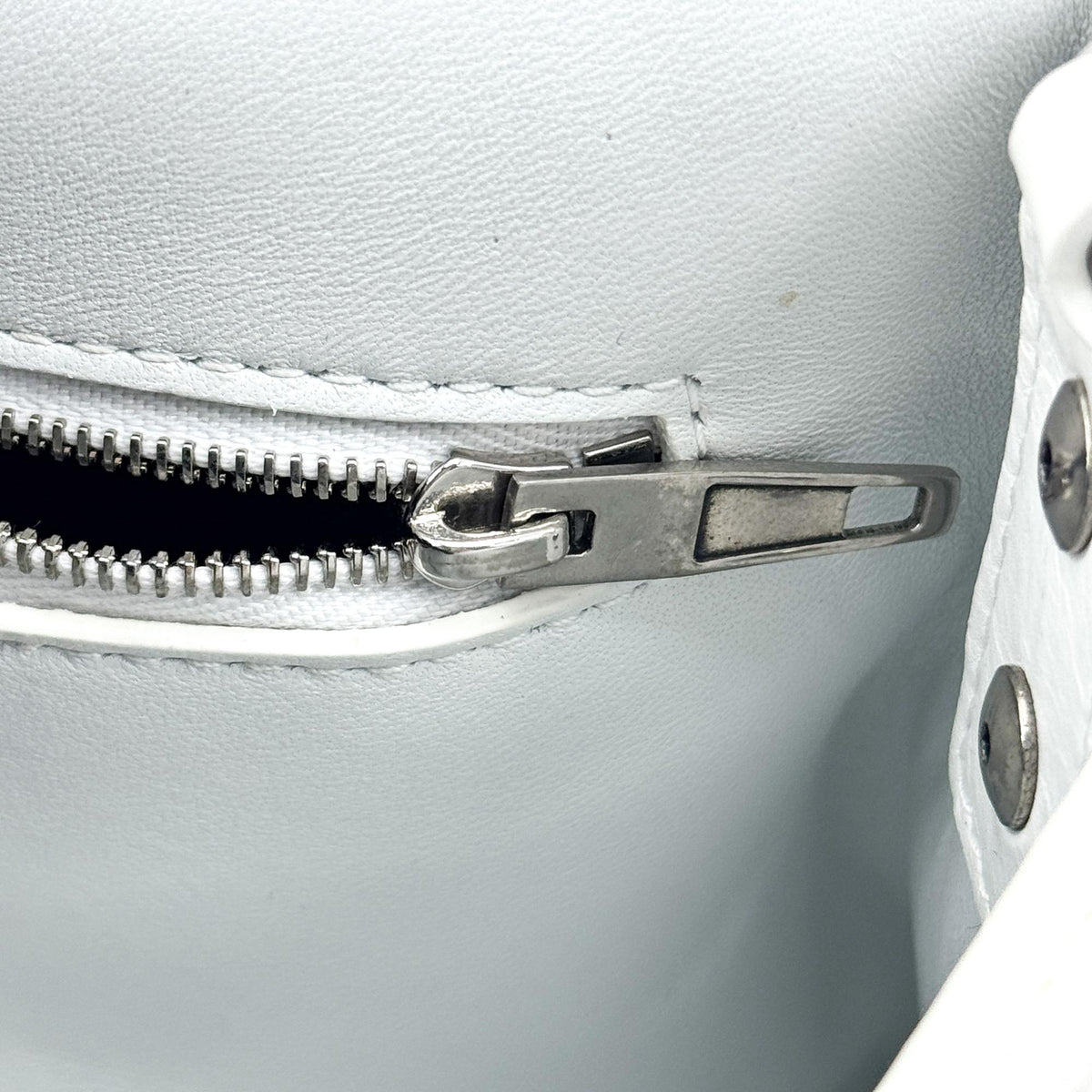 Balenciaga Downtown S Chain-Handle Leather, White, Leather, Shoulder Bag