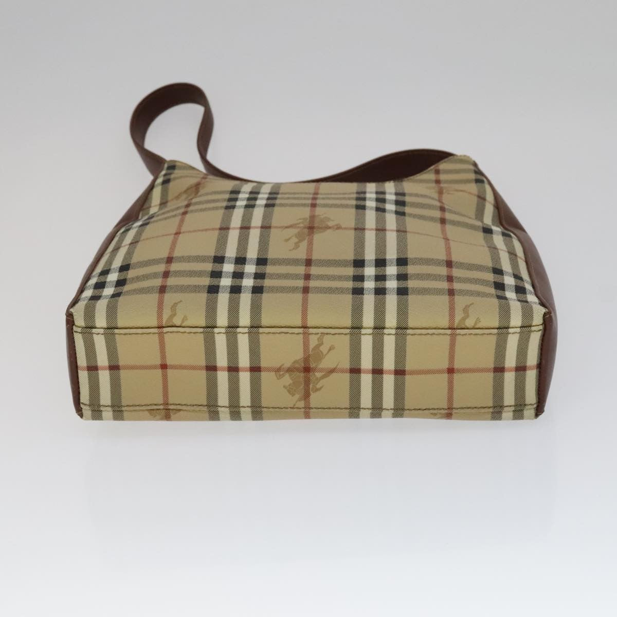 Burberry Shoulder Haymarket Coated Canvas, Beige, PVC, Shoulder bag
