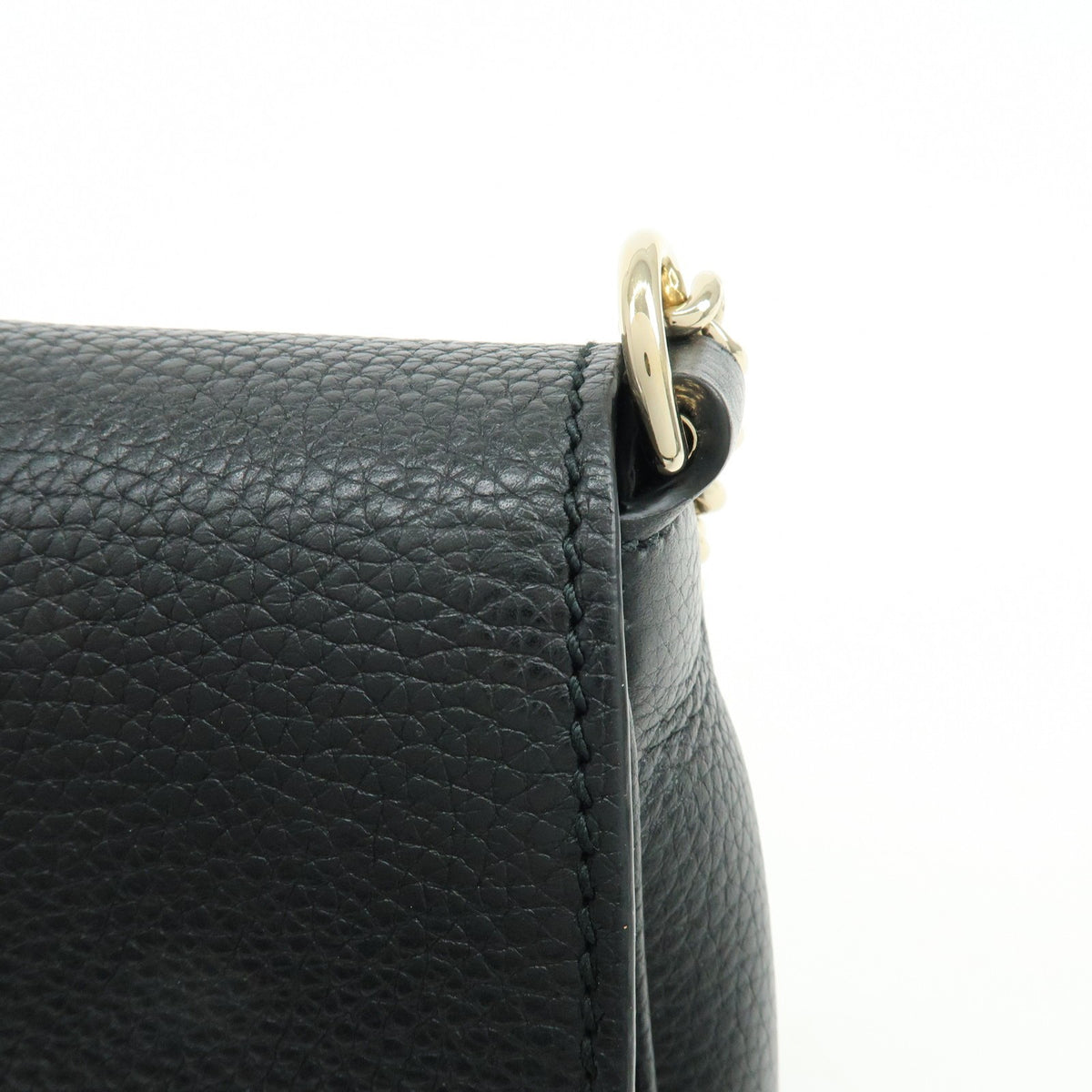 Gucci Soho Chain Leather, Black, Calfskin, Crossbody Bag