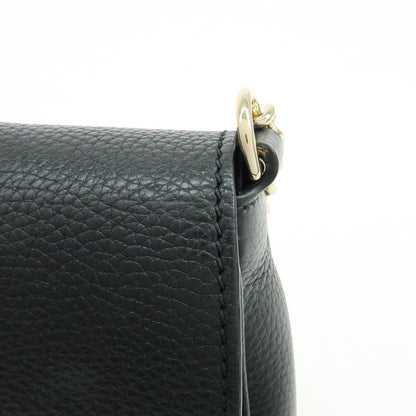 Gucci Soho Chain Leather, Black, Calfskin, Crossbody Bag