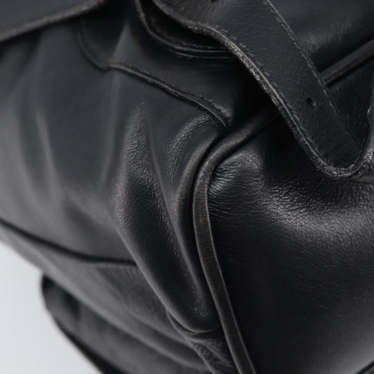 Gucci Vintage Bamboo Leather, Black, Leather, Backpack