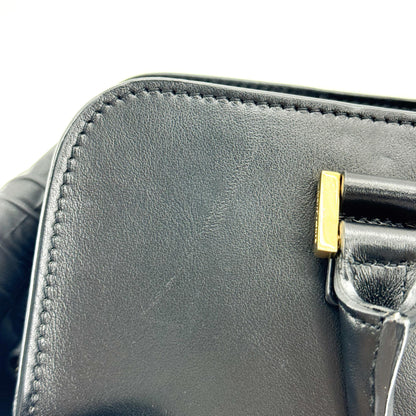 Saint Laurent Convertible Monogram Cabas Leather, Black, Leather, Tote Bag