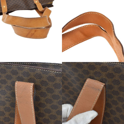 Celine Vintage Macadam Shopper Coated Canvas, Brown, Canvas, Tote Bag