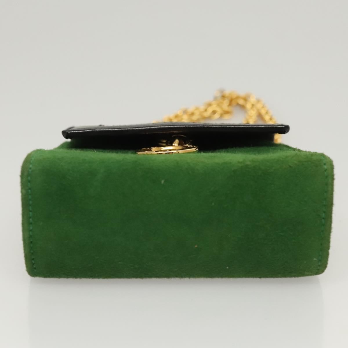 Celine Circle Logo Suede, Green, Suede, Clutch