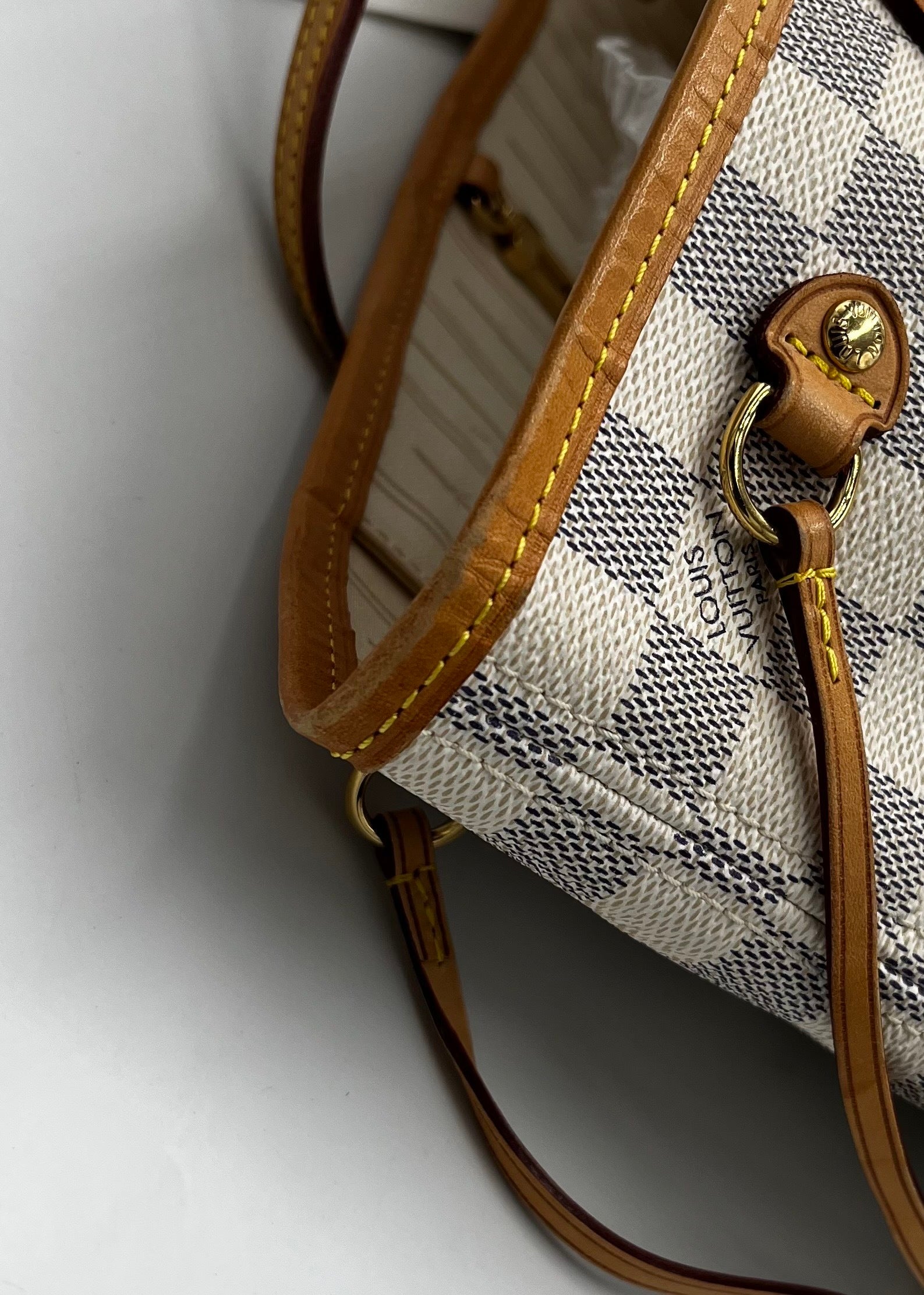 Louis Vuitton Neverfull Tote Damier, White, Canvas, Handbag