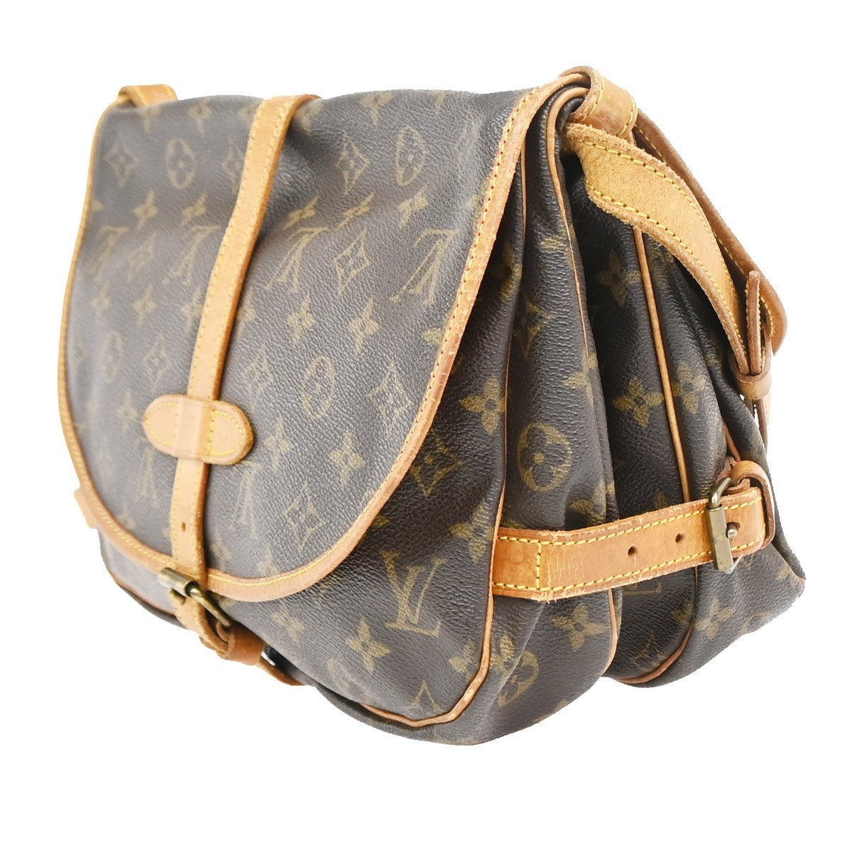 Louis Vuitton Saumur Monogram, Brown, Canvas, Shoulder Bag