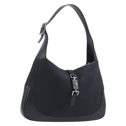 Gucci Vintage Jackie Hobo GG Canvas with Leather, Black, Canvas, Shoulder Bag